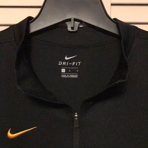 Nike Dri-Fit 1/4 zip pullover, black and gold, loose fit